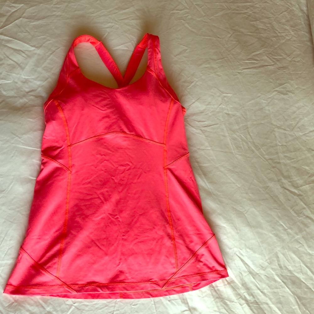 Lululemon Neon Pink Tank Top with Built-In Bra